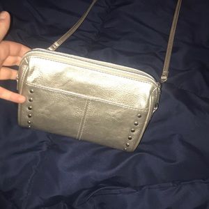 Silver crossbody, used once! Like new